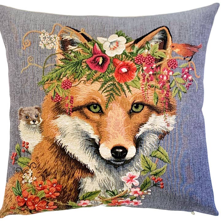 Fox throw pillow cover - Woodland Decor - Fox gift for wholesale by yapatkwa - art of the loom