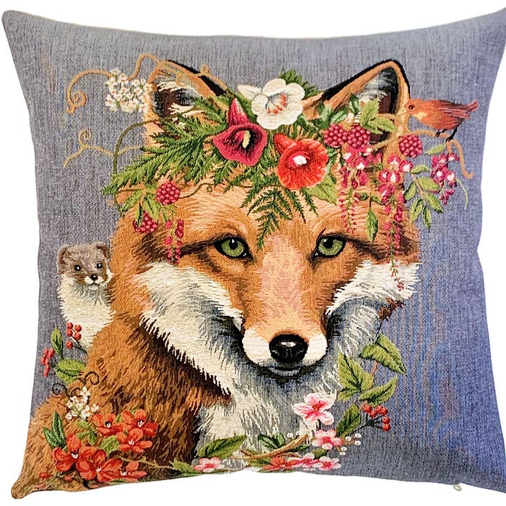 Housse de coussin renard - Décor de forêt - Cadeau renard pour la vente par yapatkwa - art of the loom