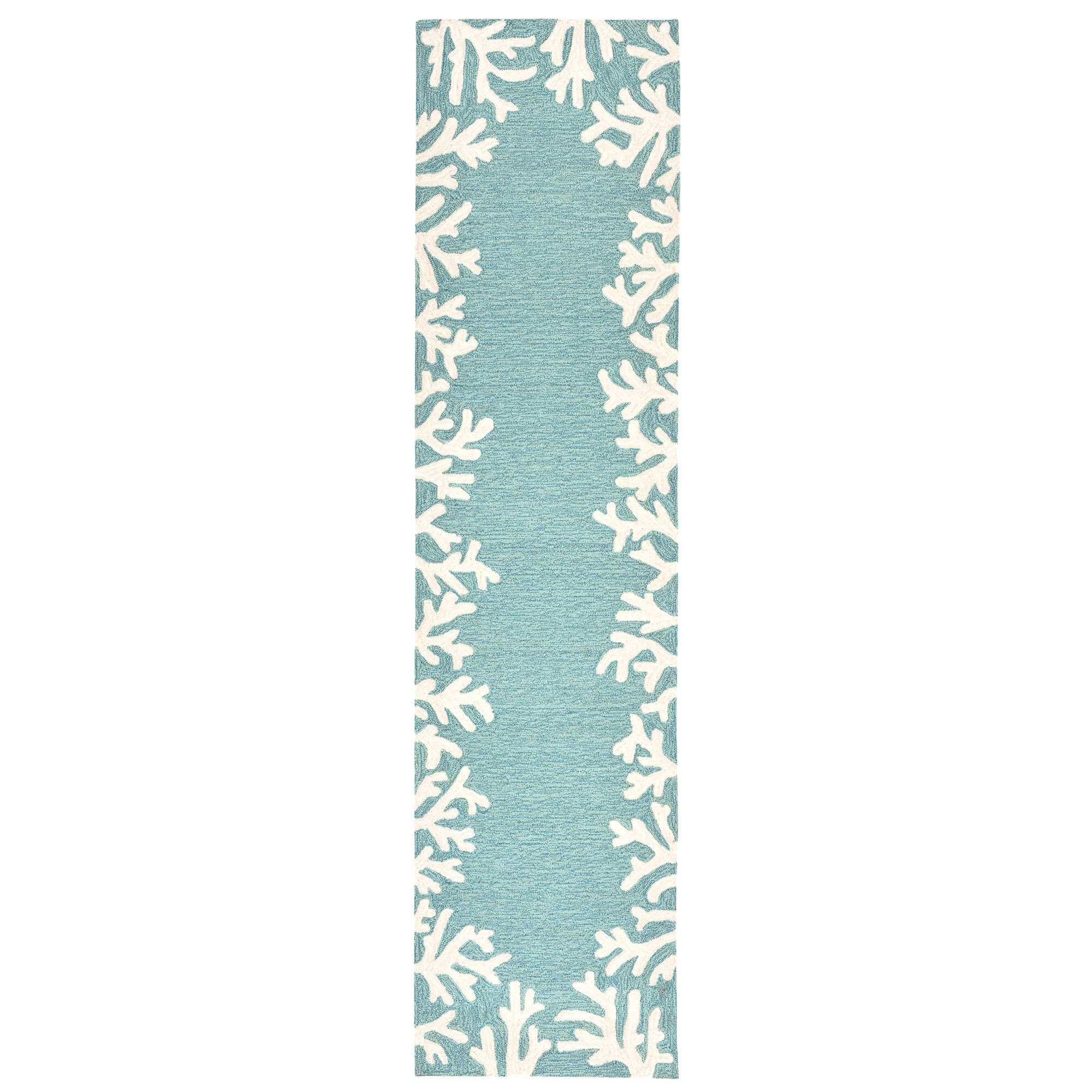 Aqua Capri Coral Border Indoor/Outdoor Rug for wholesale on Faire0