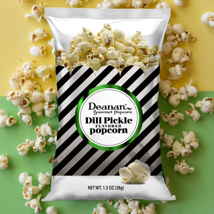 Deanan Gourmet Popcorn - Wholesale Popcorn - Dill Pickle Popcorn - 50 Count - 3 Cup Bags1