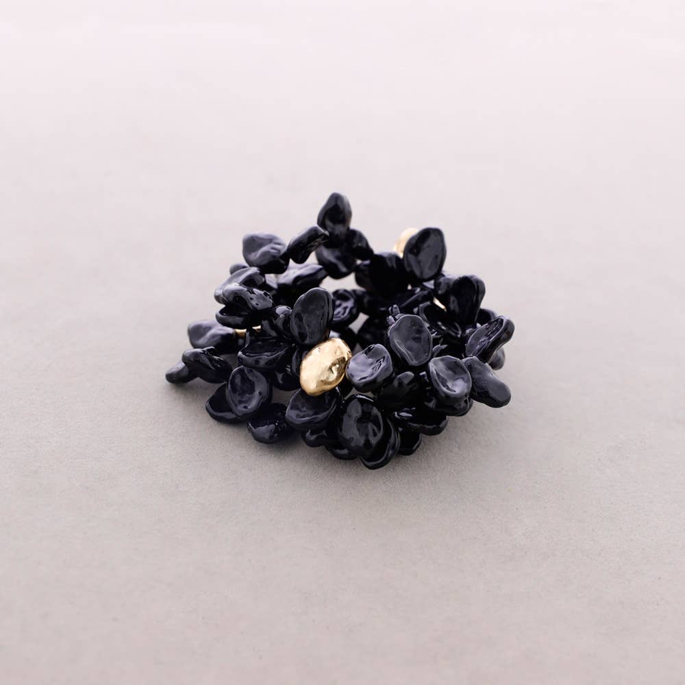 Sonata - Wholesale Snap Jewelry - 4-Strand Bracelet with Metal Resin Beads0