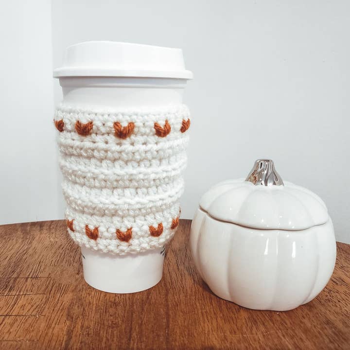 Anh2 LTD – Engroshandel Drikkedunke – Hæklet Tiny Heart Cup Cozy, kaffeærme, Valentinsgave3