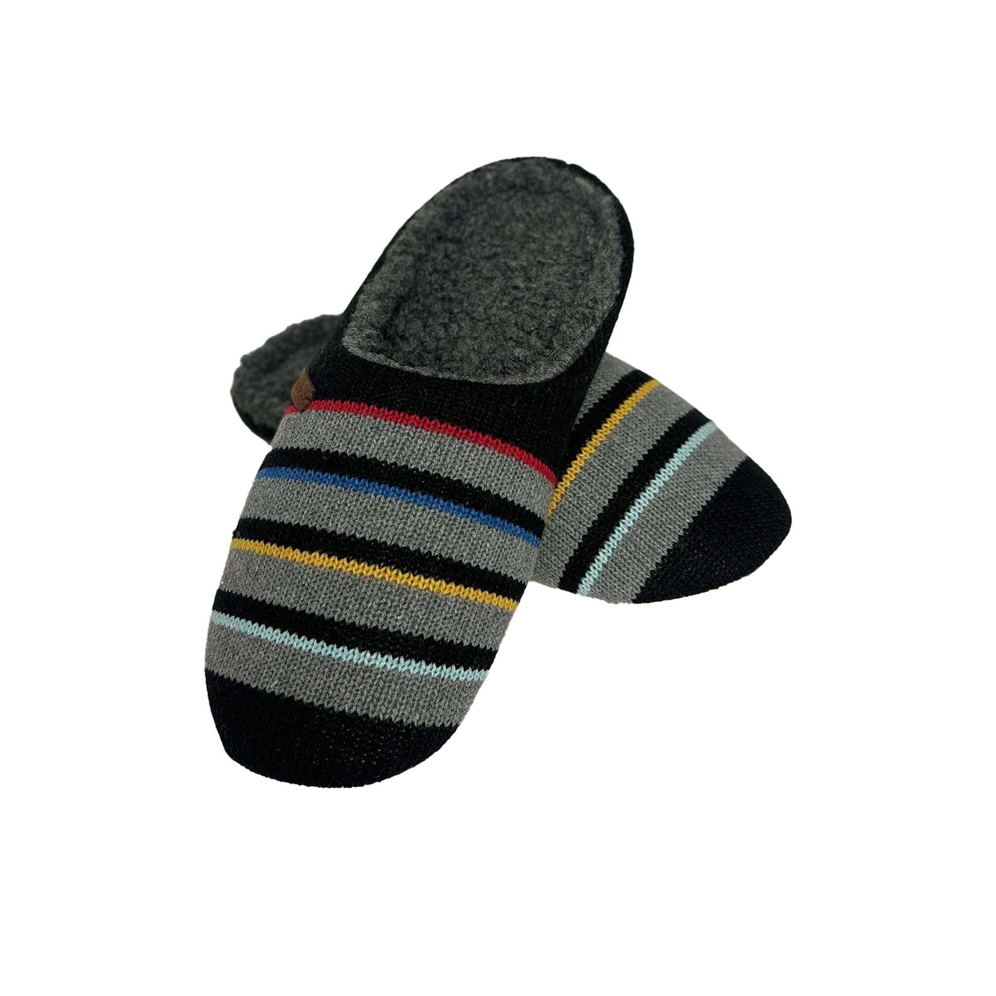 Urban Knit Slipper Socks & Gifts - Vente Chaussons – homme - Pantoufle à rayures pop de couleur minuit pour hommes