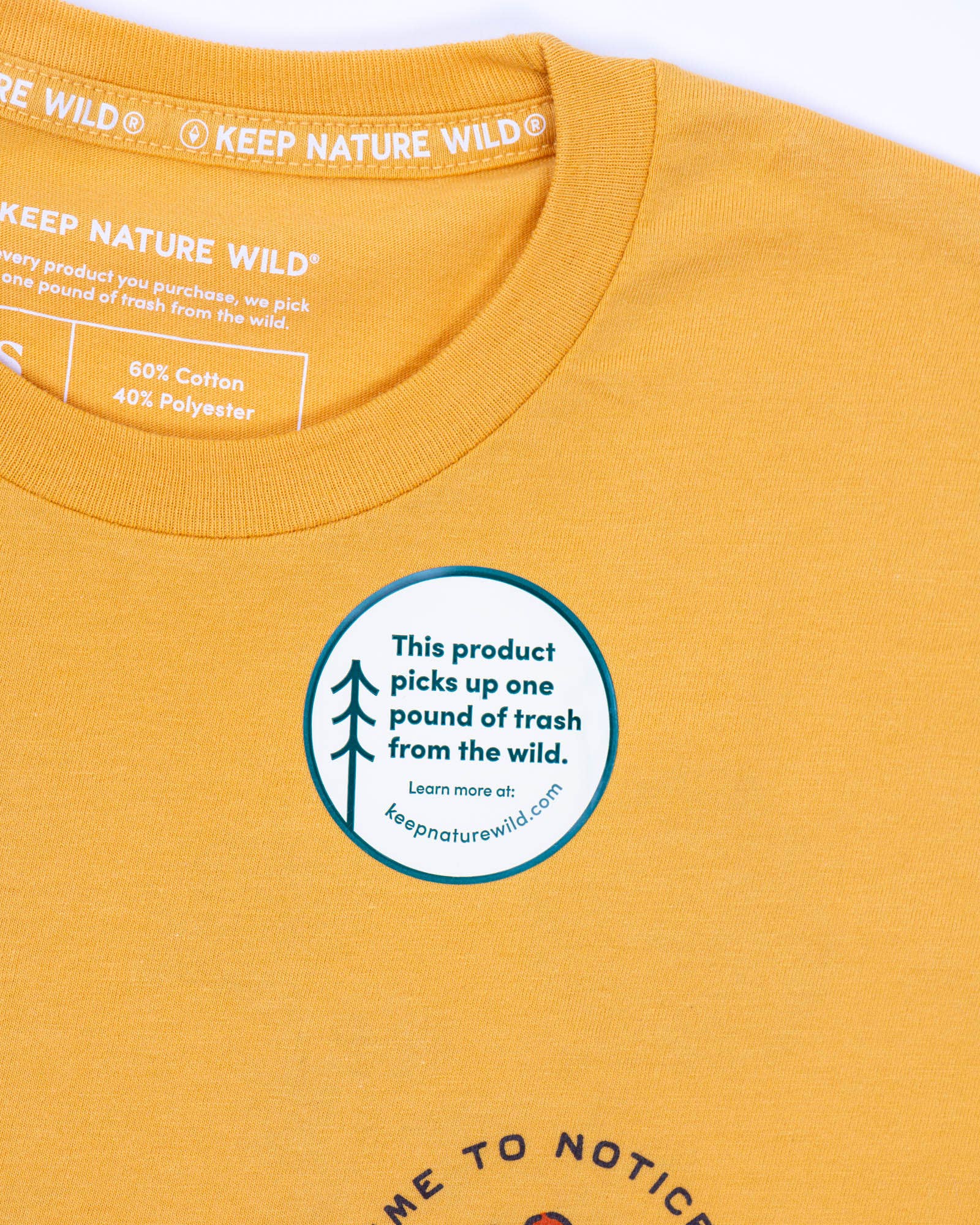 Keep Nature Wild - Wholesale Screen Printed T-Shirt - Unisex - Nature Study Wildflowers Unisex Tee | Mustard3