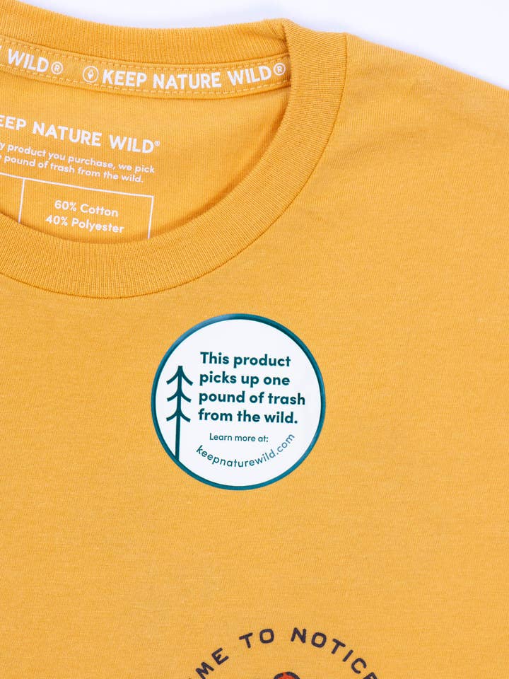 Keep Nature Wild - Wholesale Screen Printed T-Shirt - Unisex - Nature Study Wildflowers Unisex Tee | Mustard3