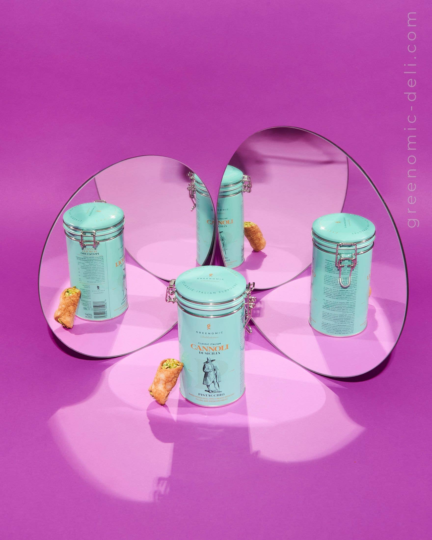 Greenomic Delicatessen - Wholesale Cookie - SICILIA PISTACCHIO TIN CANNOLI1