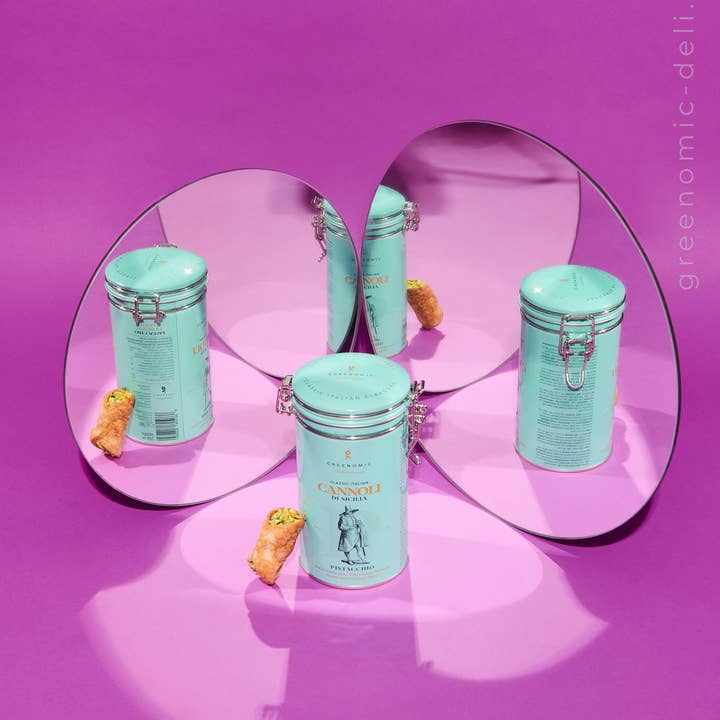 Greenomic Delicatessen - Wholesale Cookie - SICILIA PISTACCHIO TIN CANNOLI1