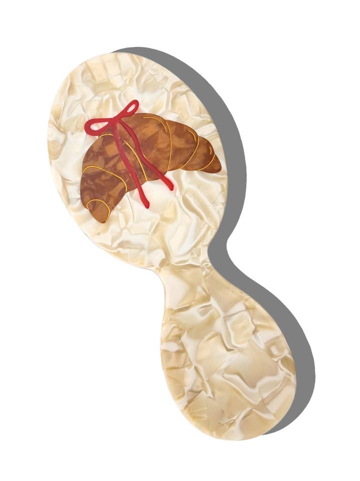 Hand-painted Bow Croissant Handbag Hero Brush | Eco-Friendly for wholesale by Solar Eclipse