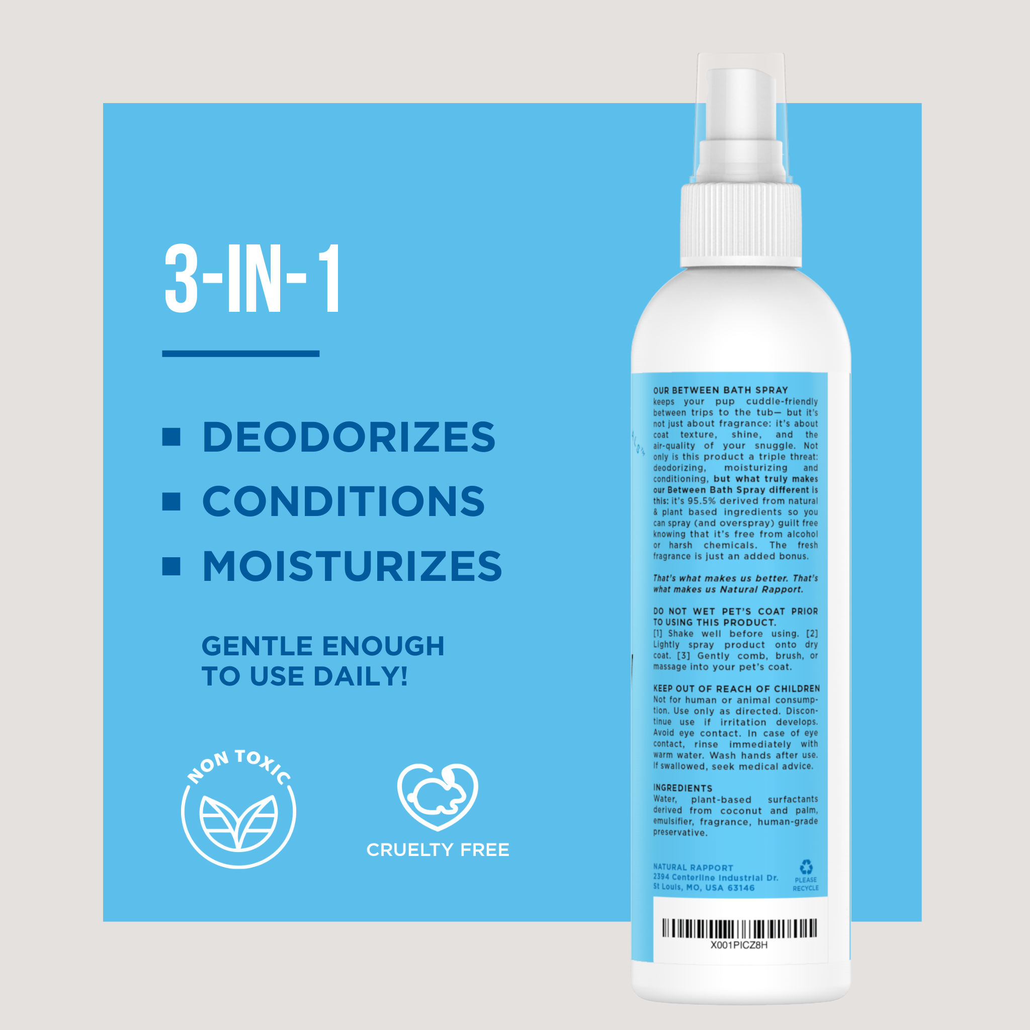 Natural Rapport - Wholesale Pet spray – Dog - The Only Between Bath Spray Dogs Need - Amber & Sandalwood4