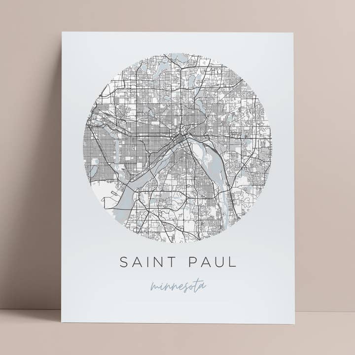 Affiche carte de Saint Paul (Minnesota) pour la vente par Backstory Map Co.