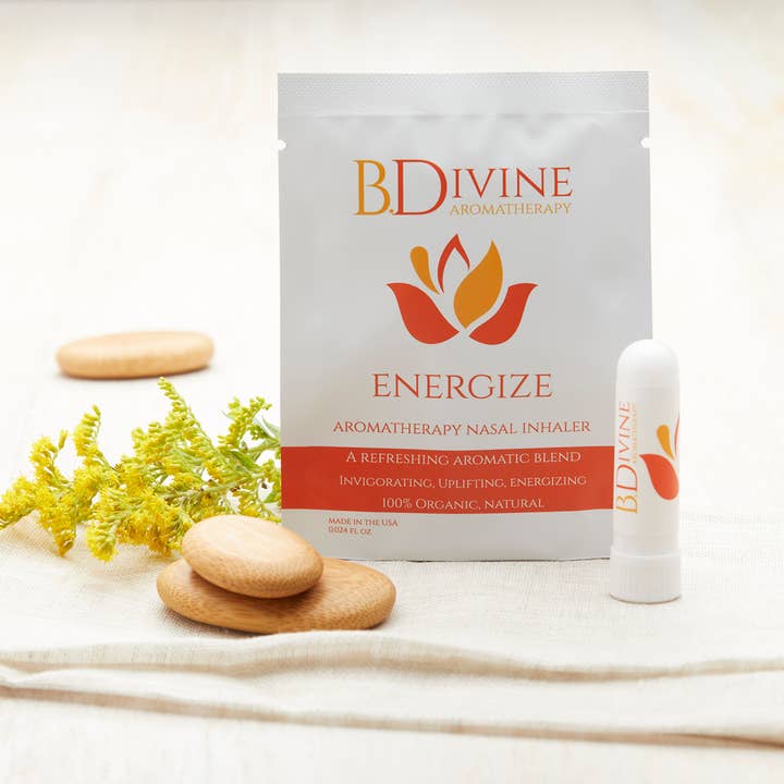 Energize Essential Oil Aromatherapy Nasal Inhaler for wholesale by B. Divine Aromatherapy