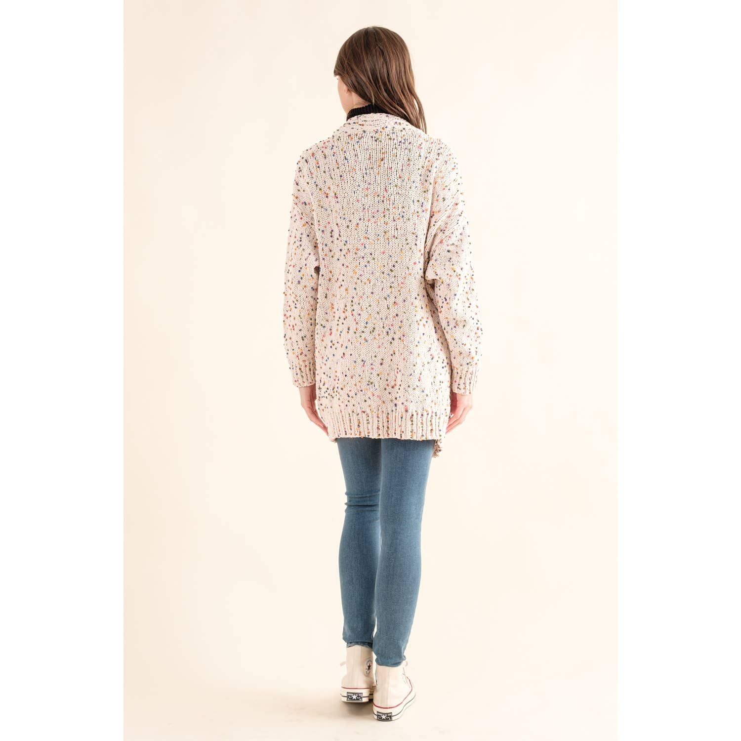 Sweet Generis - Wholesale Cardigan - Women's -  CARDIGAN W RAINBOW POPCORN SPECKLES25