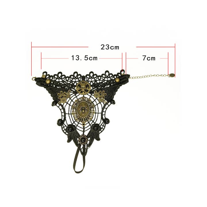 Retro fashion personality bracelet spider web black lace ladies gloves Halloween for wholesale on Faire4