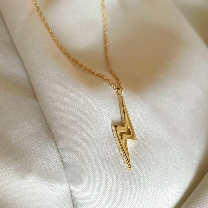 Perimade & Co. LLC – Colar pingente/pendente por atacado – Colar Relâmpago Trovão em Prata de Lei 9252