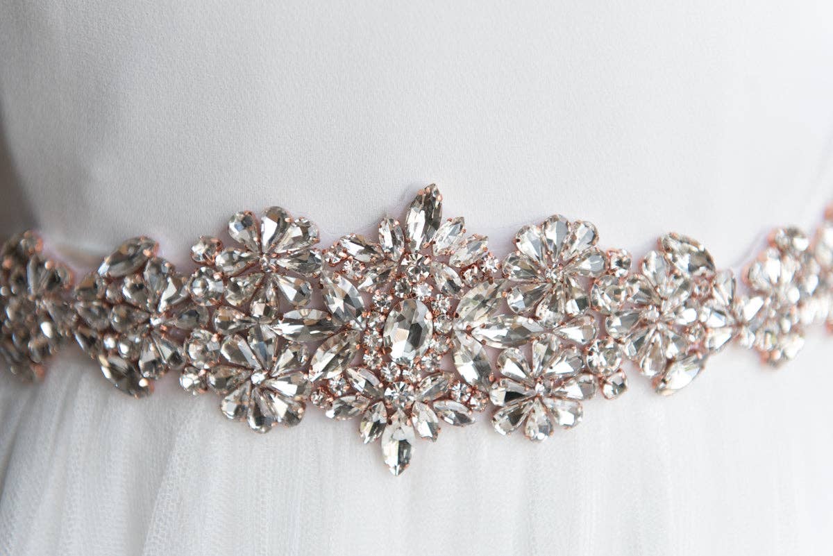 Brides and Belts - Wholesale Belt - Women's - Jayda Rose Gold Crystal Wedding Belt2