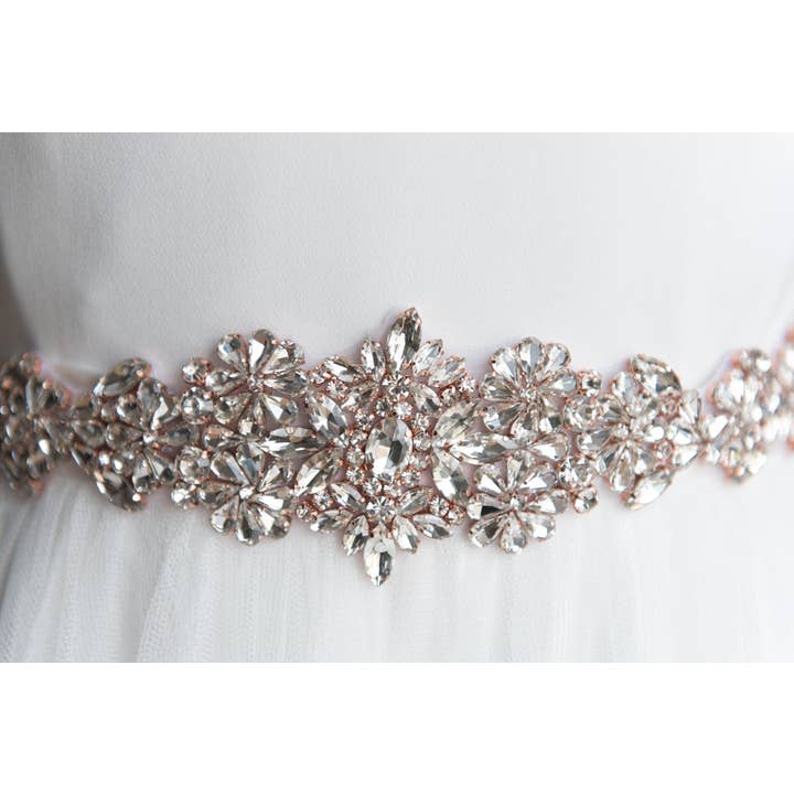 Brides and Belts - Wholesale Belt - Women's - Jayda Rose Gold Crystal Wedding Belt2