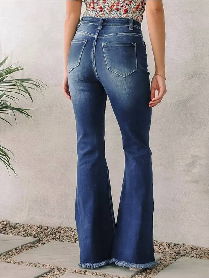 Rosa Clothing - Wholesale Jeans - Women's - Ripped trousers flared jeans