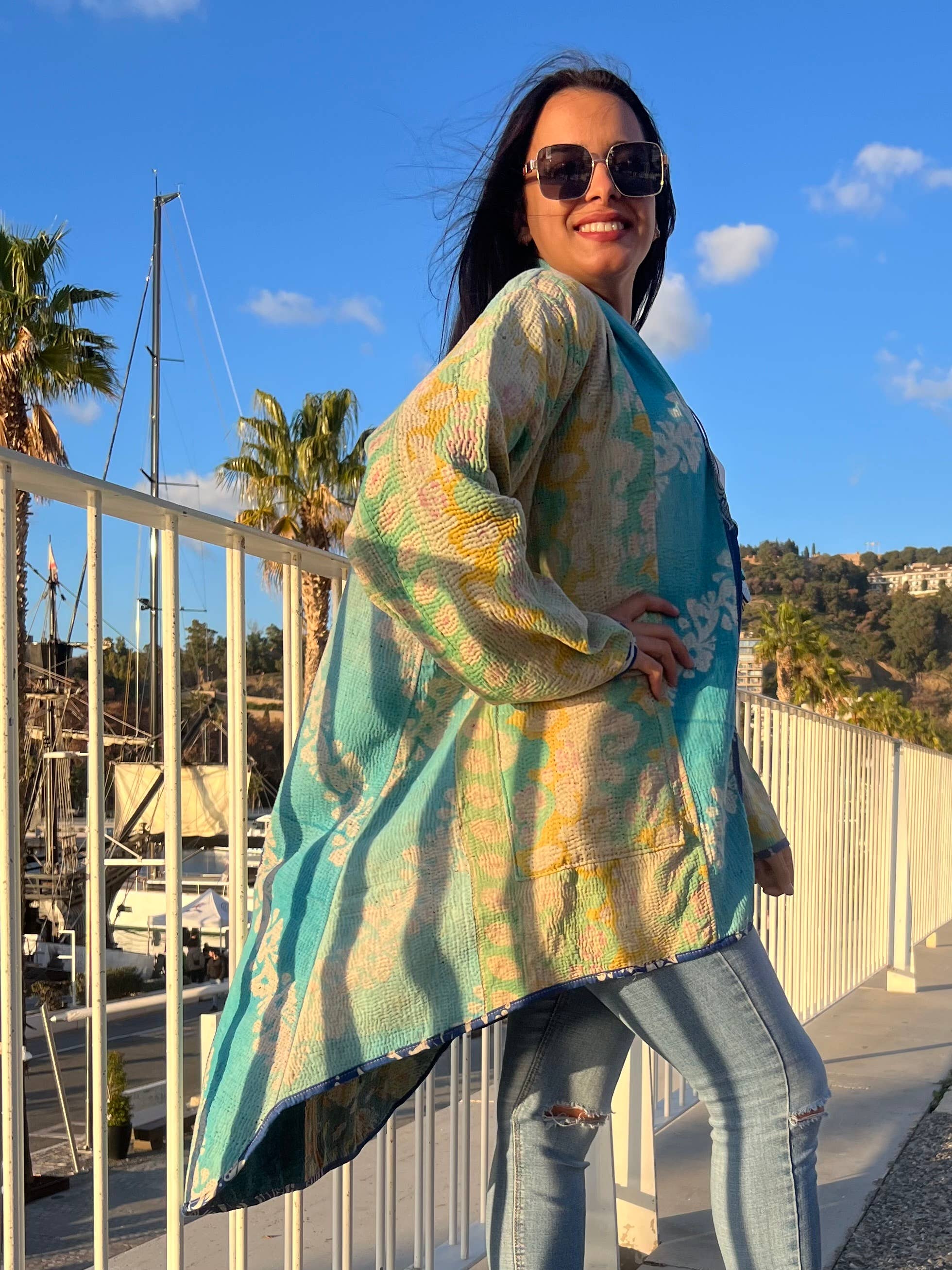 Kinomy - Wholesale Jacket - Women's - Asymmetrical Reversible Tie-Dye Jacket for Curvy Women.1