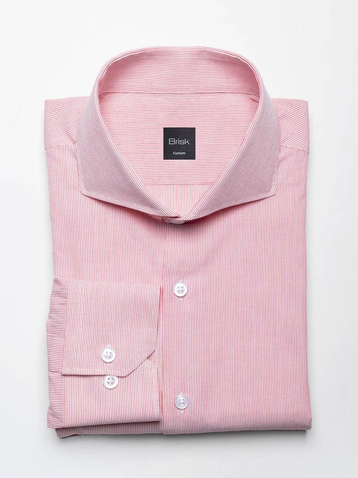 Red Pinstripes Seersucker Shirt for wholesale by BRISK