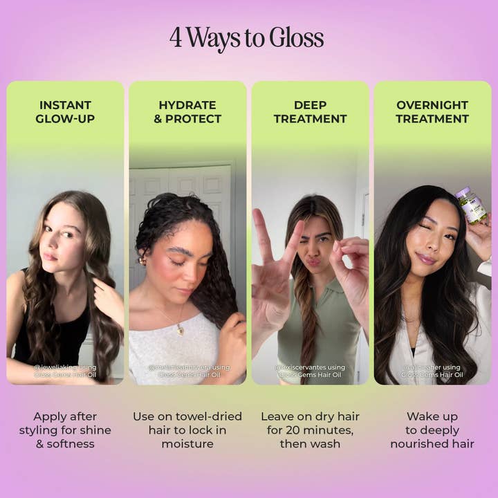 INH Hair - Wholesale Hair Oil - Gloss Gems | hair oil treatment capsules10