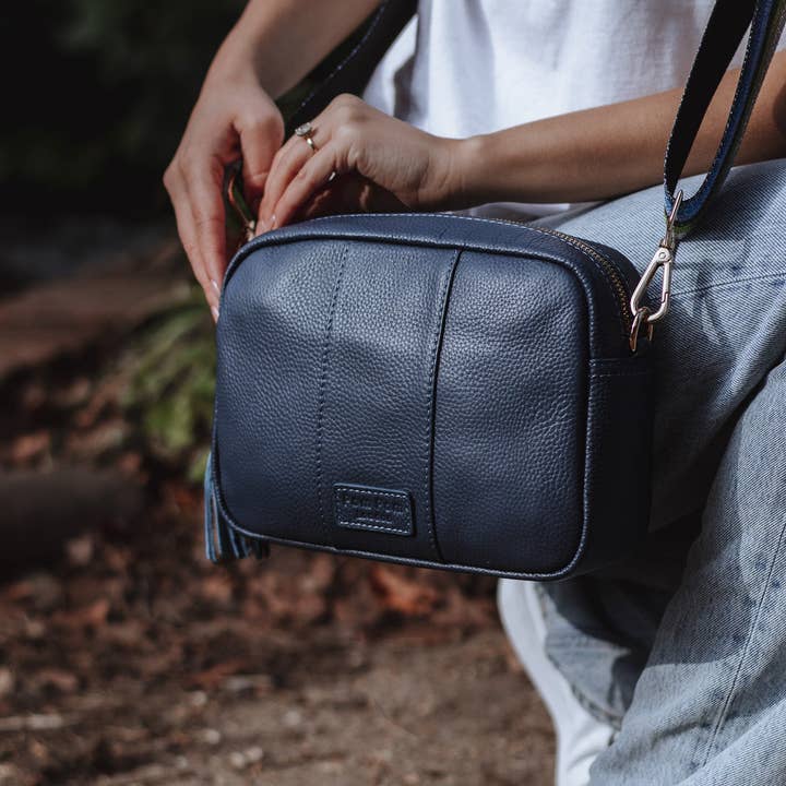 Pom Pom London - Venta al por mayor Bandolera - Mujer - Bolso Pom Pom London City azul marino y correa azul azteca5