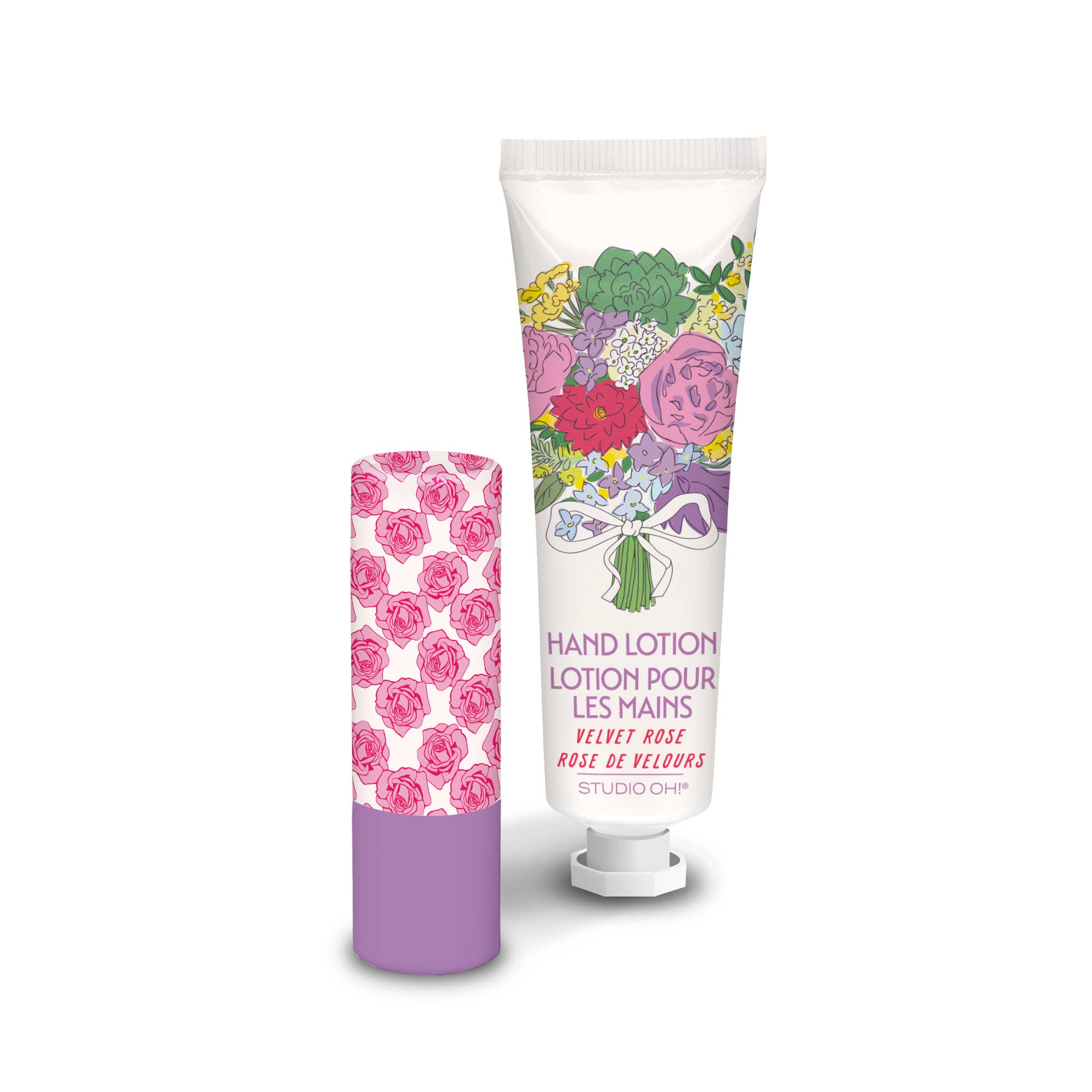Studio Oh! - Wholesale Lip Balm Set - Petite Rose Lip Balm & Hand Lotion Set