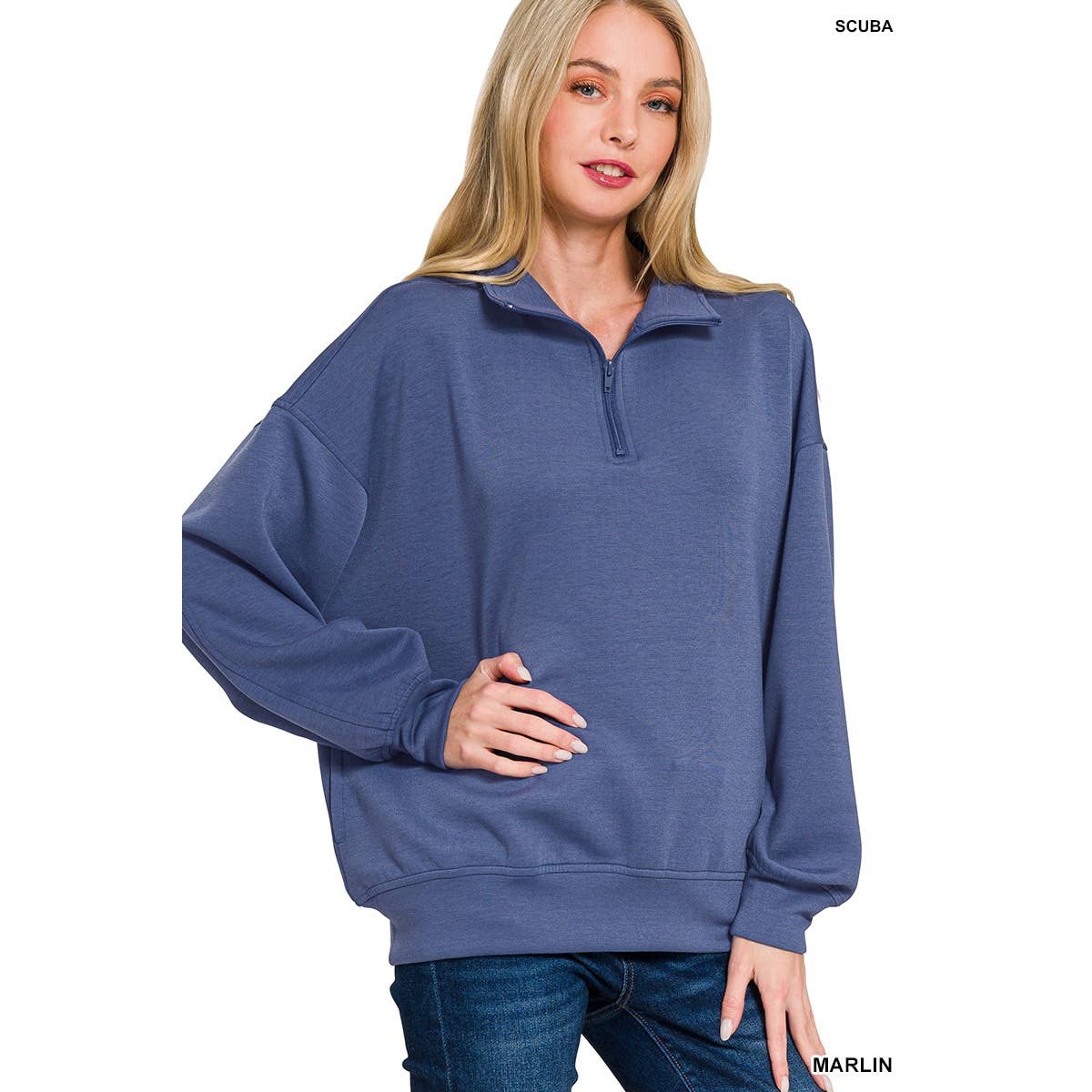 Apolline – wholesale Sweatshirt - Dam – Scuba tröja med halv dragkedja11