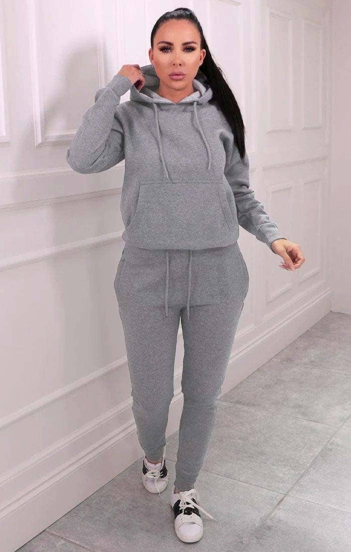 Femme Luxe - Wholesale Tracksuit – Women′s - Grey Hoodie & Joggers Tracksuit Set - Bellamy