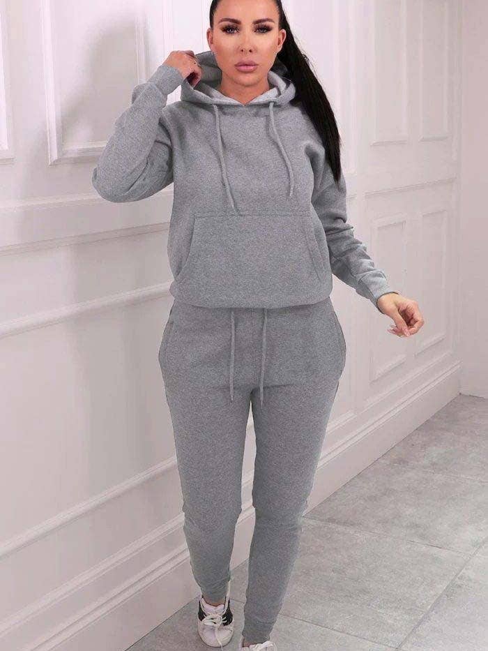 Femme Luxe – wholesale Tracksuit – Women′s – Grey Hoodie & Joggers Tracksuit Set - Bellamy