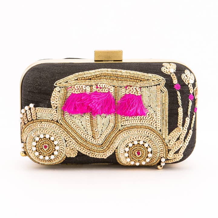 Pochette in seta nera per la vendita all'ingrosso da parte di Magazine Clothing