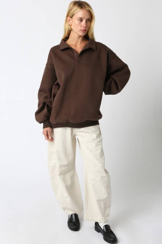 Olivaceous - Wholesale Knit Sweater - Women's - Julie Button Sweater7