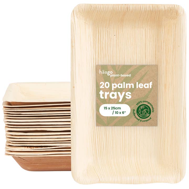 20 Recyclable Palm Leaf Trays for wholesale by Häago