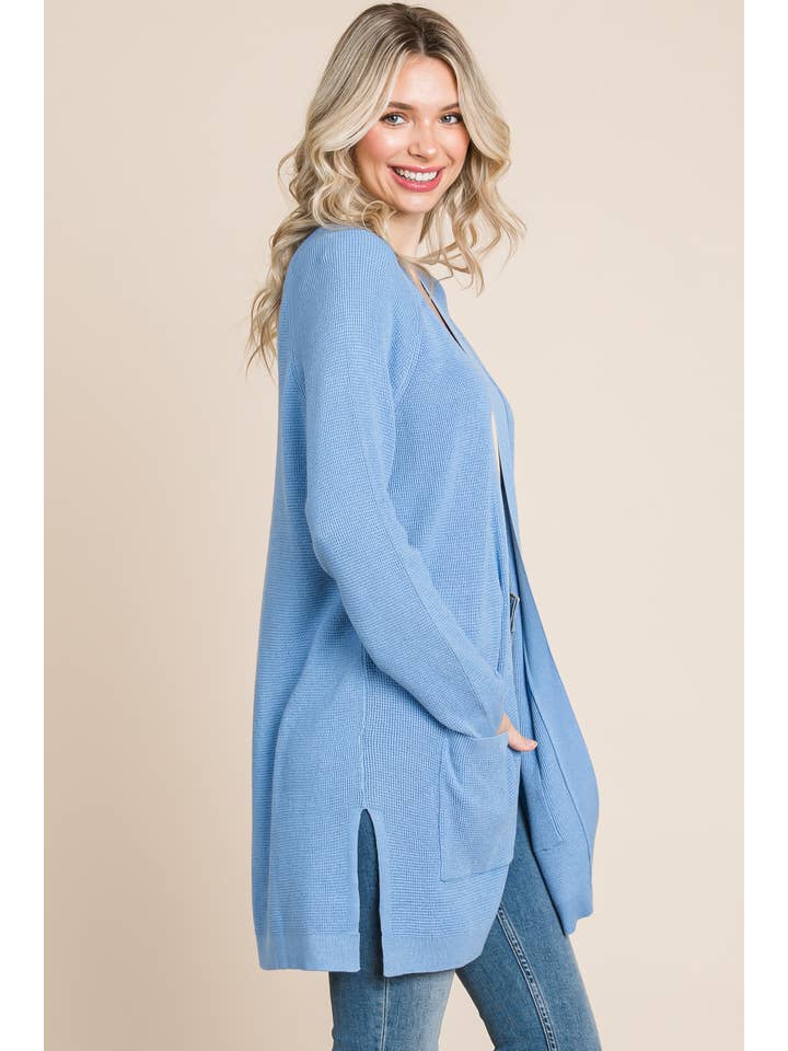 Emerald Collection - Wholesale Cardigan - Women's - 9203-PL Plus Size High-Quality Solid Viscose Knit Cardigan