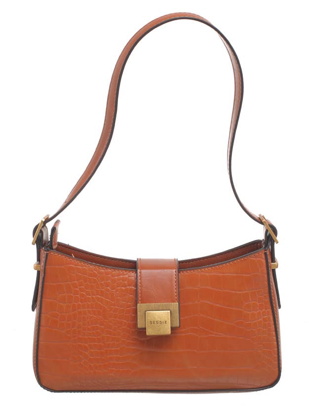 Bessie London - Wholesale Crossbody Bag - Women's - CROC BAGUETTE BAG2