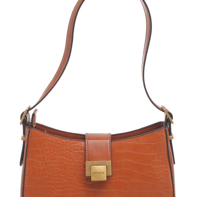 Bessie London - Wholesale Crossbody Bag - Women's - CROC BAGUETTE BAG2