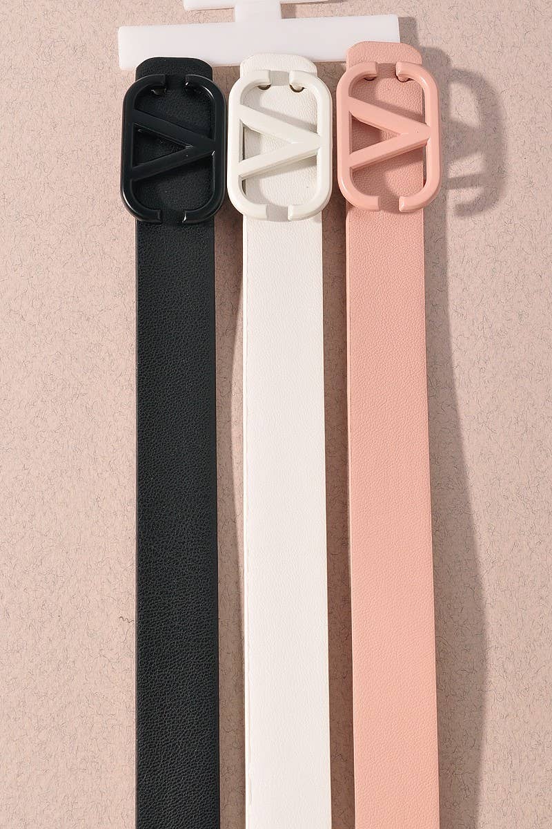 anbfashion – Cinto - Mulher por atacado – CINTO DE FIVELA EM V DE METAL A COR 3 PEÇAS SETB 3Q-222193