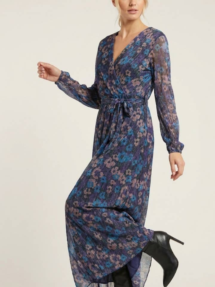 13833 Long printed dress for wholesale by Lilie Rose