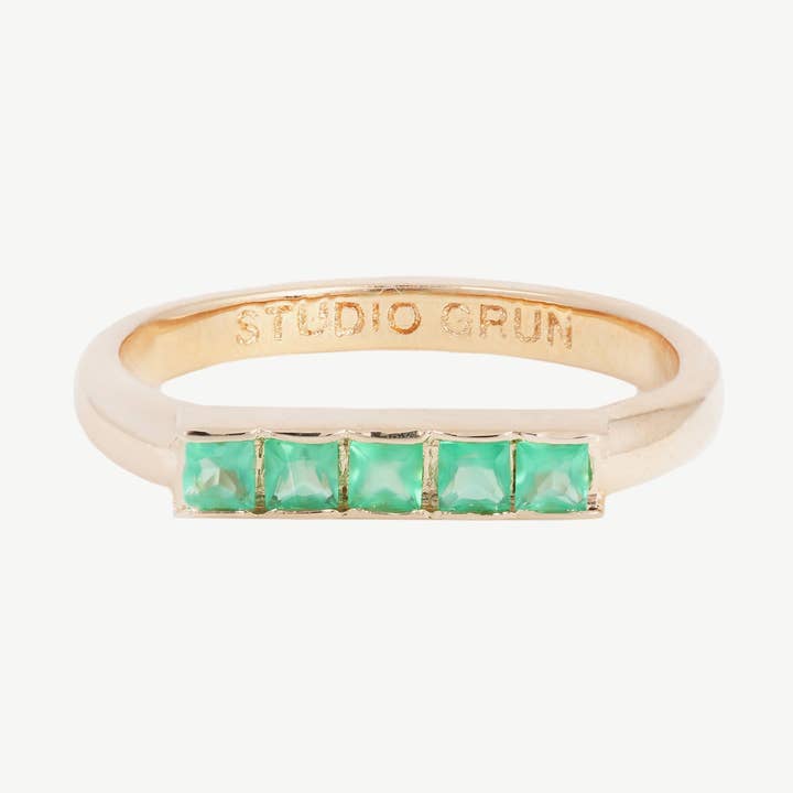 Anillo de carretera en ónice verde/dorado para venta al por mayor de Studio Grun