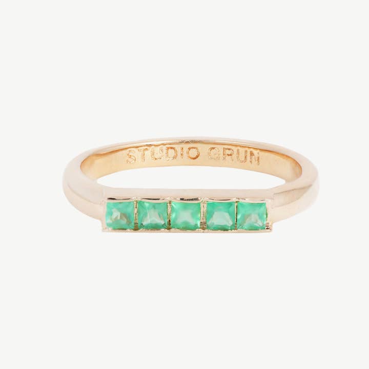 Studio Grun - Wholesale Multi-Stone Ring - Road Ring in Green Onyx/Gold