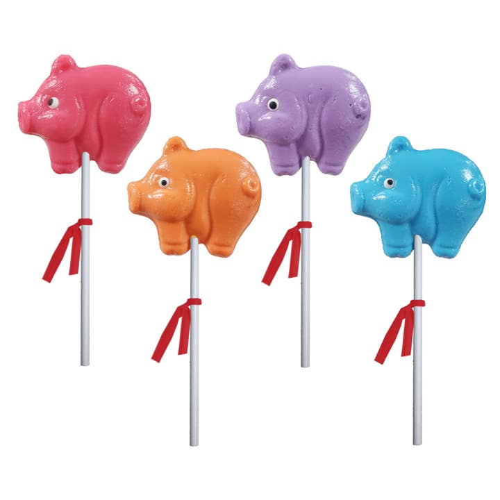 Barnyard Pig Lollipops - Assorted for wholesale by Melville Candy Company