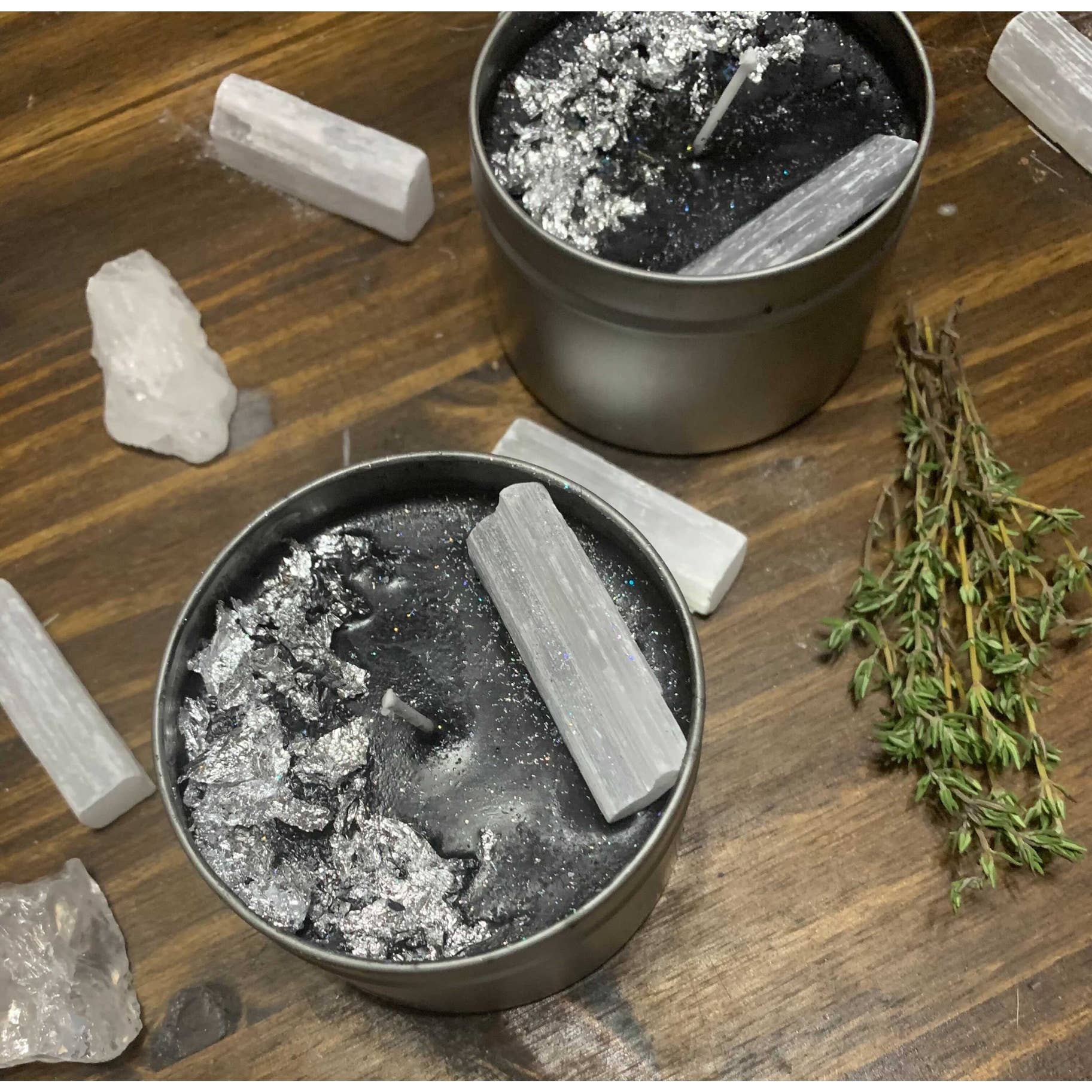 The Dark Moon Apothecary - Wholesale Travel Candles - Moon Goddess soy crystal candle w/ selenite.3
