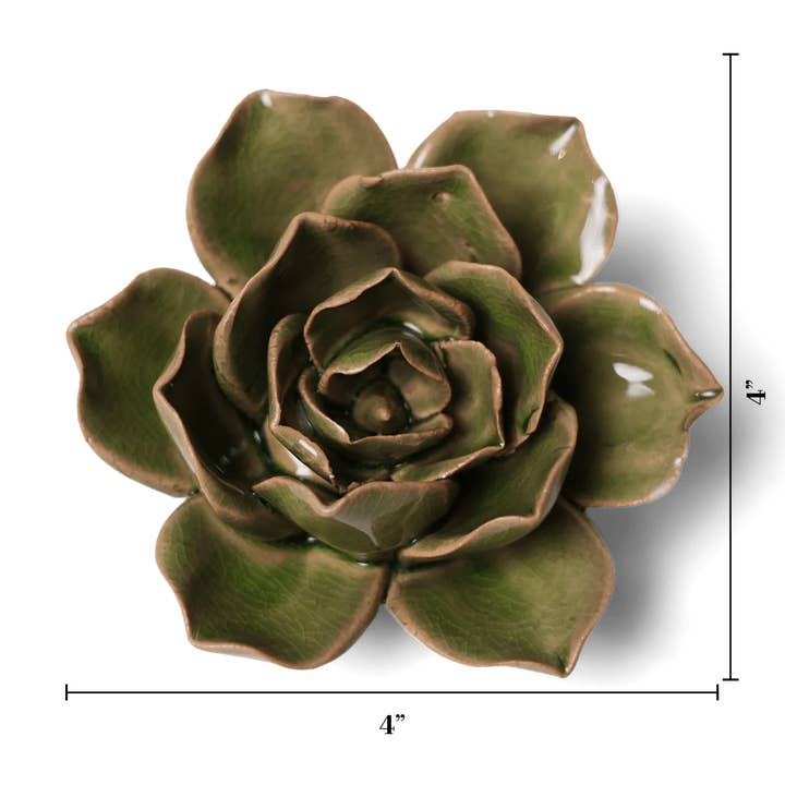 Chive - Wholesale Wall Accent - Ceramic Flower Wall Art Flower Green 112