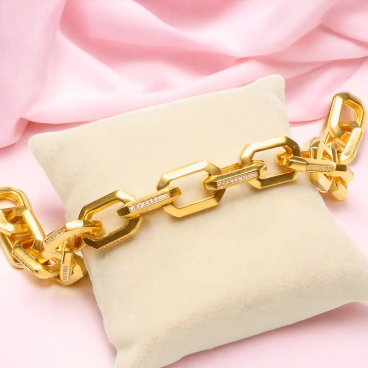 N° d'article RS-37245 - Bracelet à maillons en métal doré pour la vente par The Ancient Bazaar Jewelry & Accessories