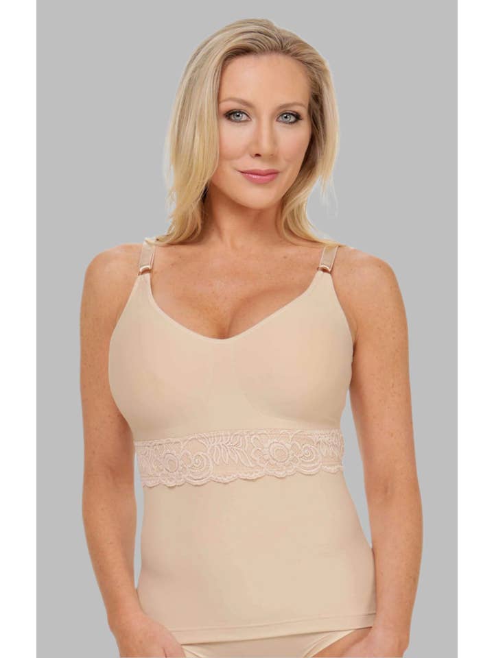 Shapeez – Großhandel BH – Damen – Comfeez Langes Cami-BH-Top mit BH-Taschen