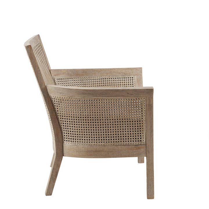 Olliix - Wholesale Chair - Cane Armed Accent Chair with Reclaimed Wood Finish