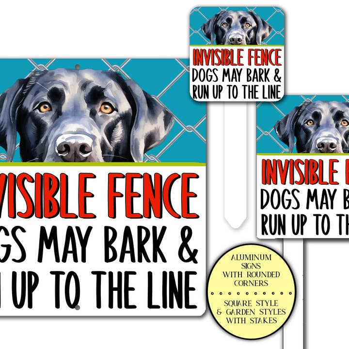 Black Lab Dog Invisible Fence Sign for wholesale by Swanky Bazaar