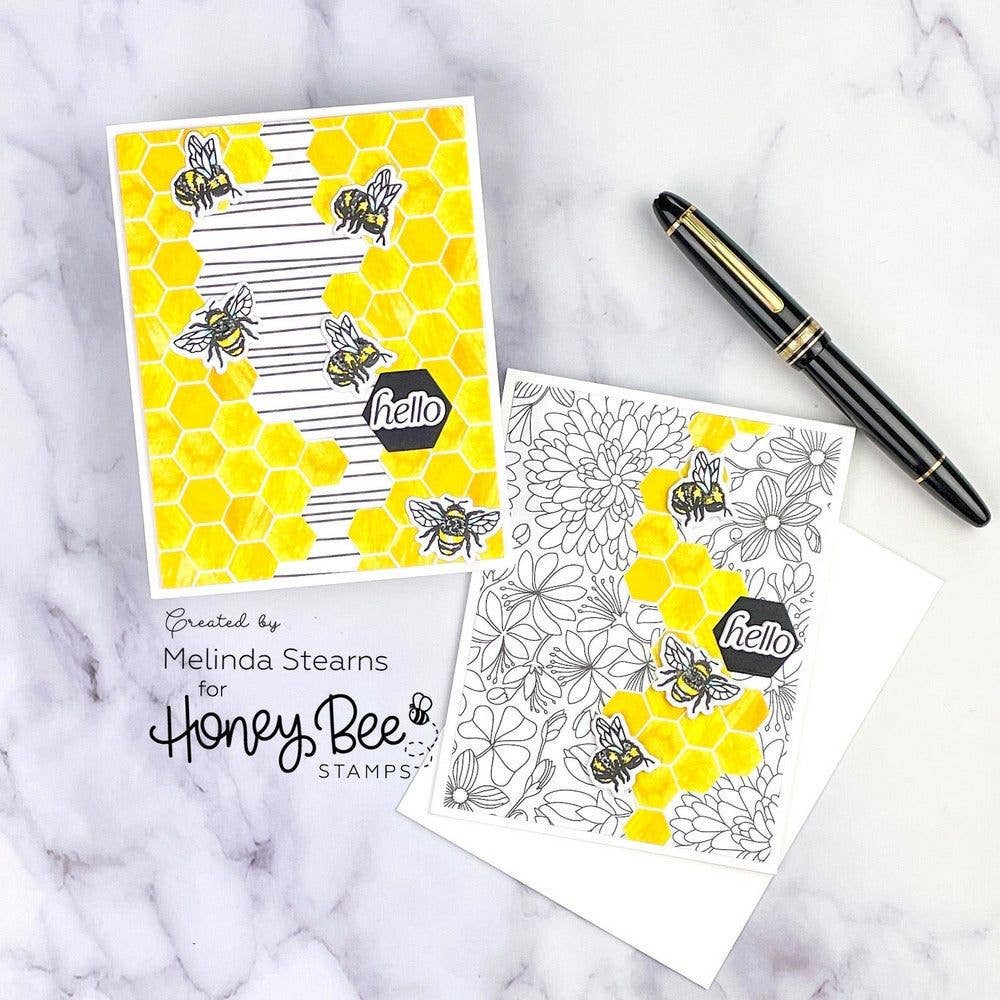 Honey Bee Stamps – wholesale Rubber/decorative stamp – Vintage Hive - 4x6 Photopolymer Stamp Set3