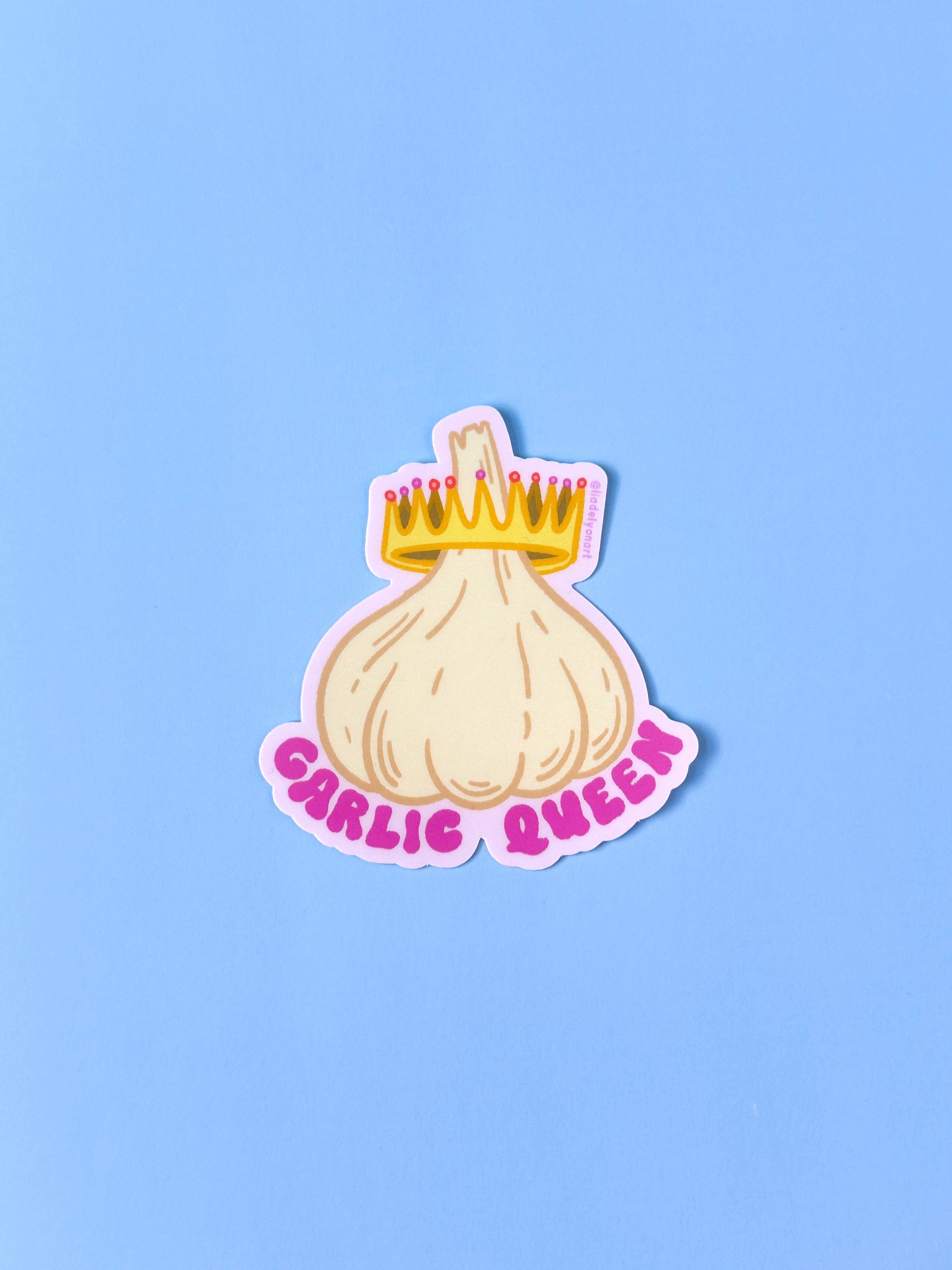 liadelyonart - Wholesale Sticker - Garlic Queen Vinyl Sticker, 3x2.85 in.