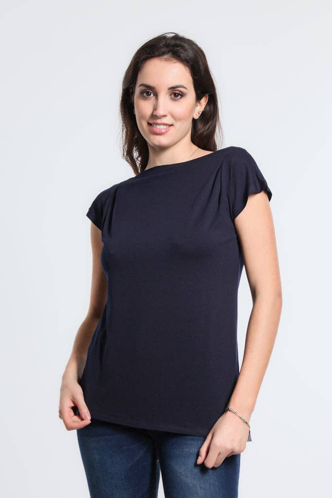 TINA Stephens Italy/Tees By Tina – Top de malha - Mulher por atacado – Kailyn Luxe - Chá de Fenda Lateral com Fenda Lateral (BSS221)14