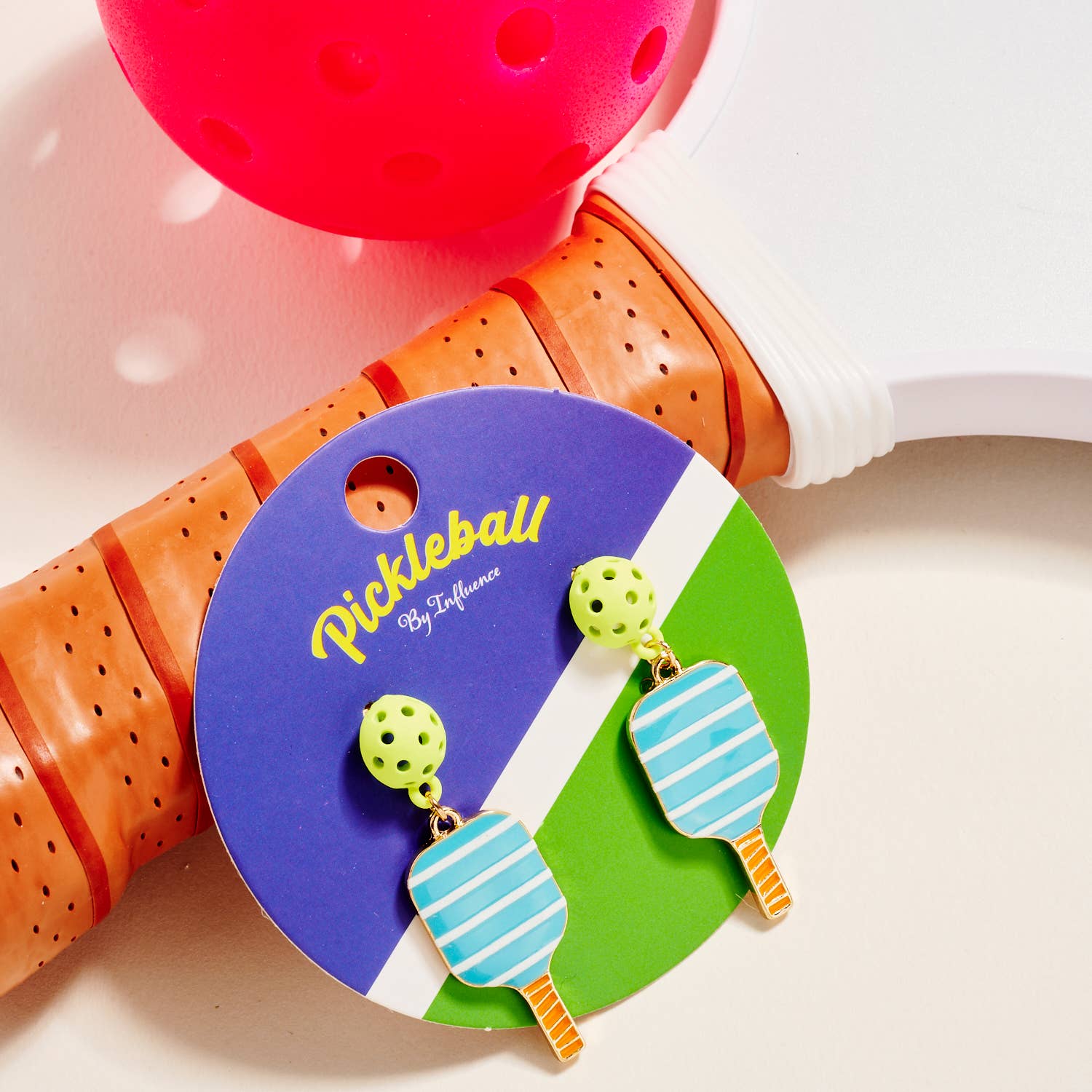 Designature New York - Wholesale Dangle Earrings - Sports Pickleball Enamel Pattern Post Earrings7